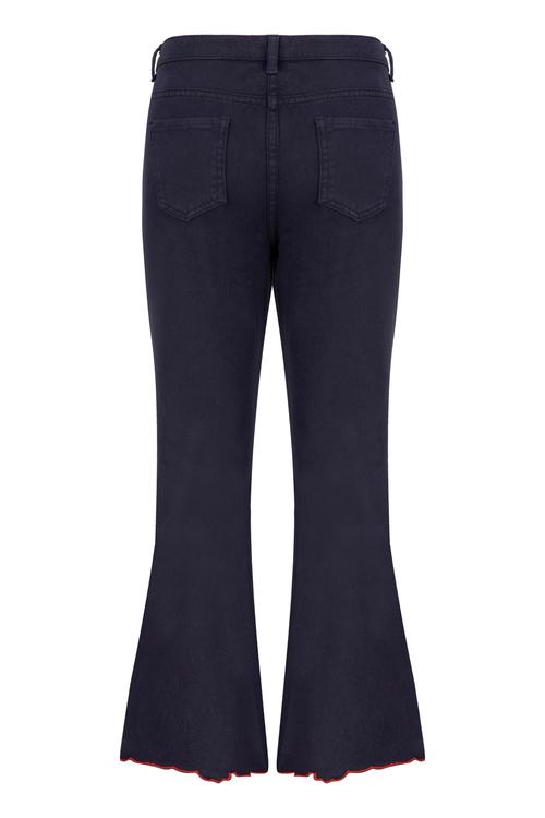  PAÇA İŞLEMELİ CROPPED JEAN PANTOLON