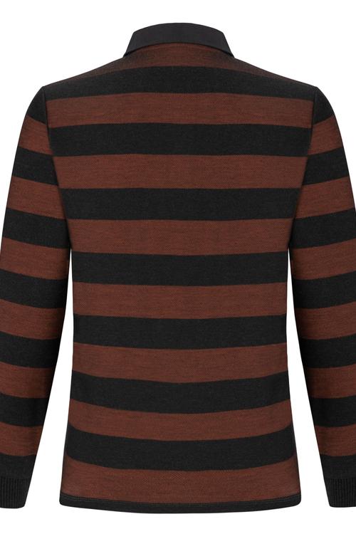  ÇİZGİLİ POLO YAKA UZUN KOL T-SHİRT