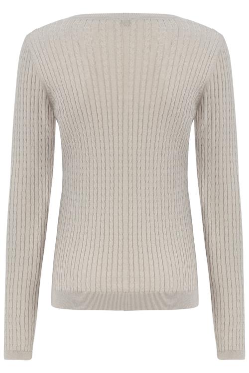  ÖRGÜ DESENLİ V YAKA KAZAK