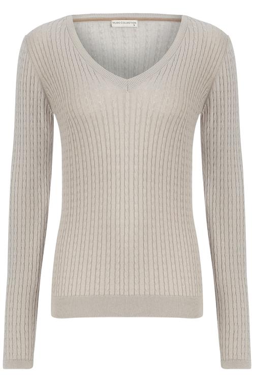  ÖRGÜ DESENLİ V YAKA KAZAK