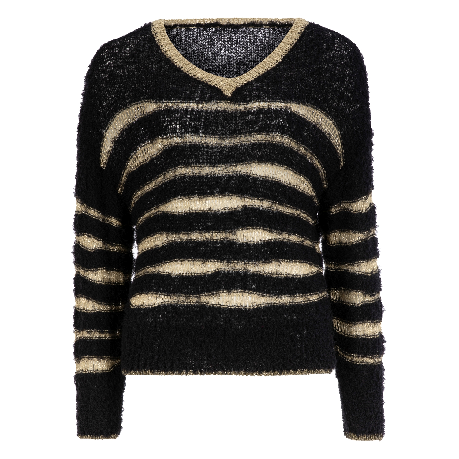 ÇİZGİLİ V YAKA TRİKO KAZAK