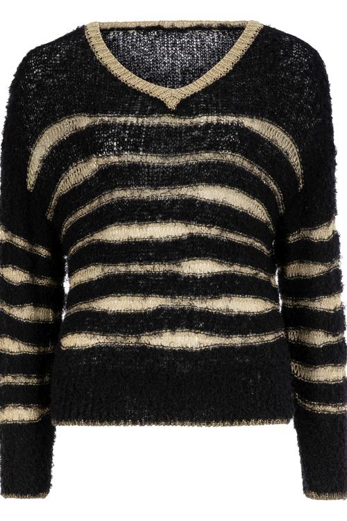  ÇİZGİLİ V YAKA TRİKO KAZAK