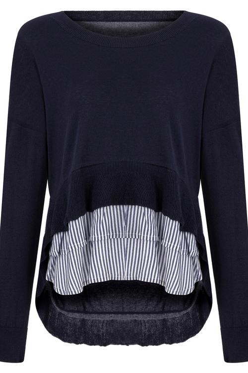  GÖMLEK DETAYLI BİSİKLET YAKA PAMUKLU KAZAK