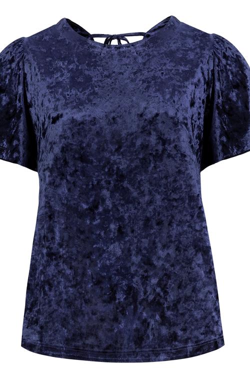  ARKASI BAĞLAMALI KADİFE BLUZ