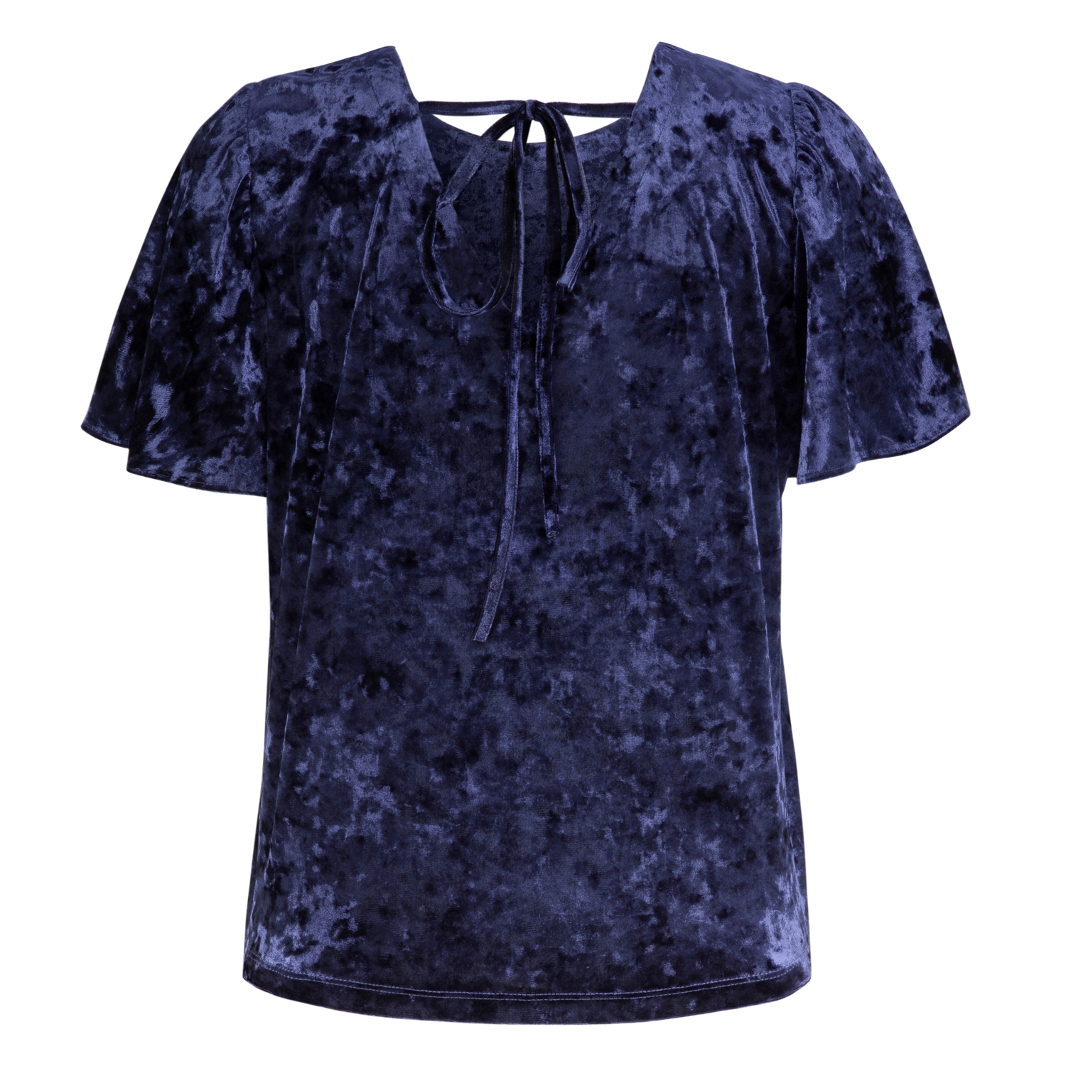 ARKASI BAĞLAMALI KADİFE BLUZ