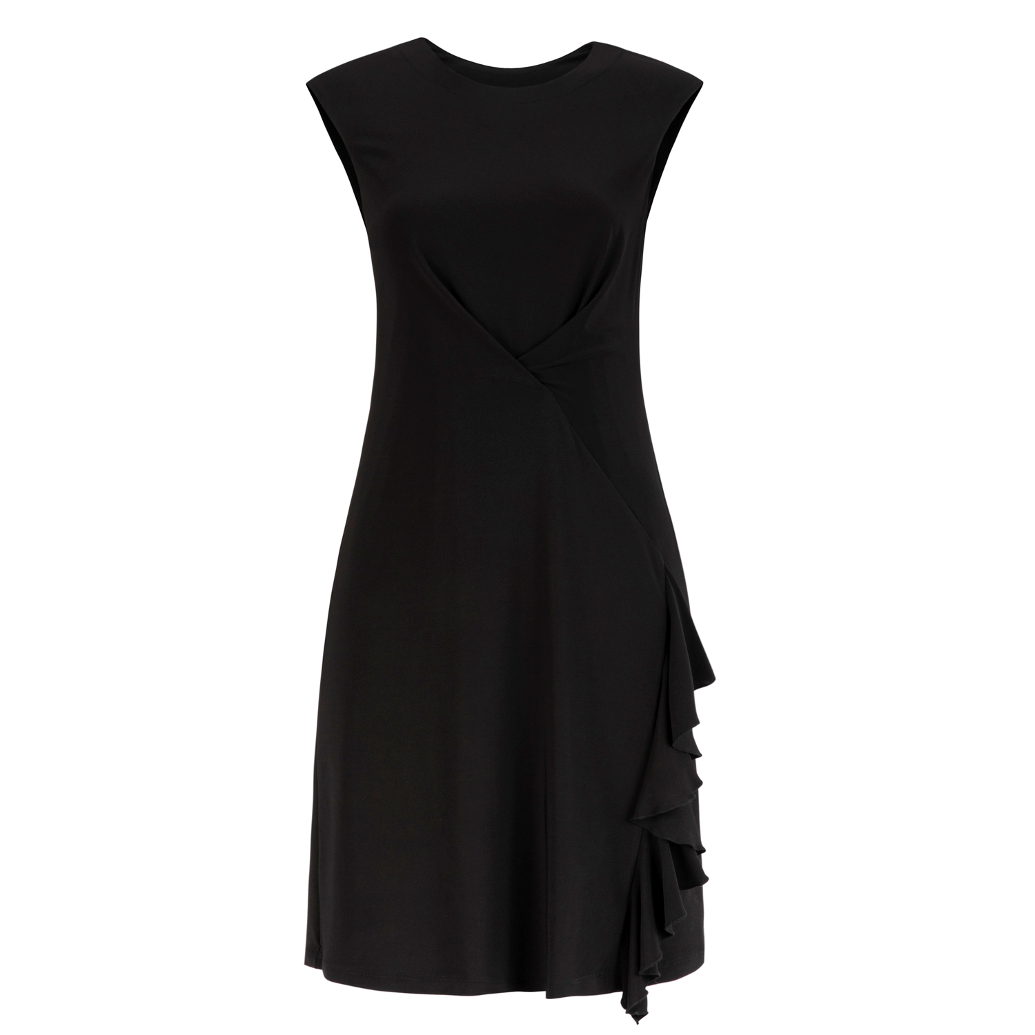 FIRFIR DETAYLI KOLSUZ DOKUMA ELBİSE