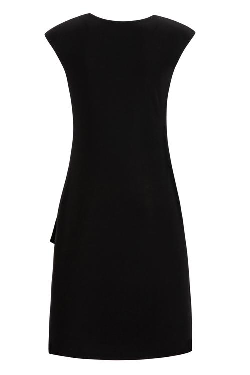  FIRFIR DETAYLI KOLSUZ DOKUMA ELBİSE