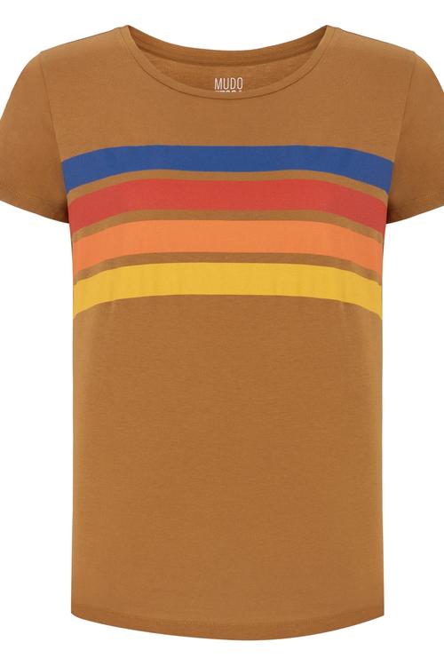  ÇİZGİ DETAYLI BİSİKLET YAKA KISA KOL T-SHİRT