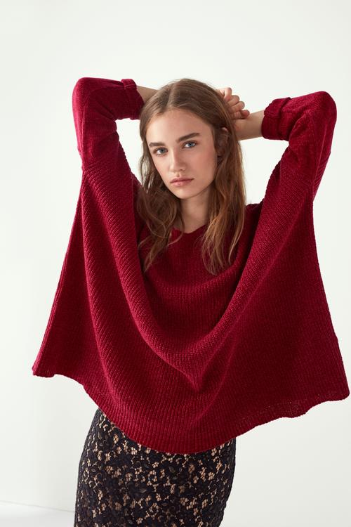  OVERSİZE KAYIK YAKA KAZAK