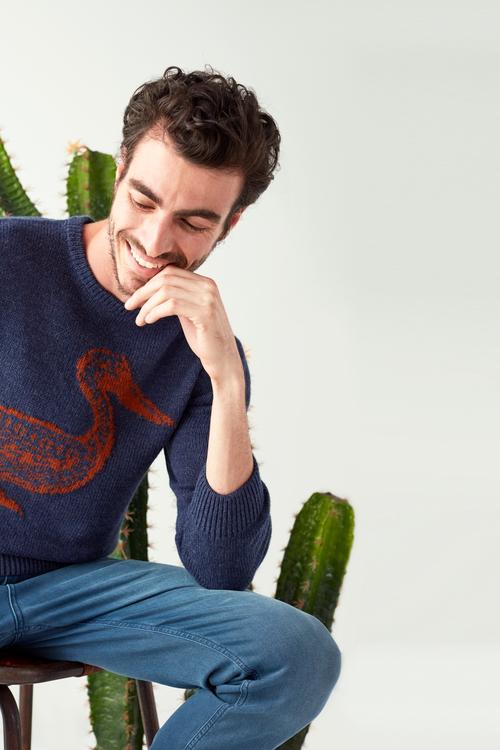  ÖRDEK İŞLEMELİ BİSİKLET YAKA KAZAK