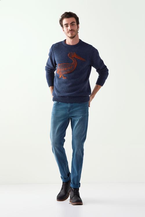  ÖRDEK İŞLEMELİ BİSİKLET YAKA KAZAK