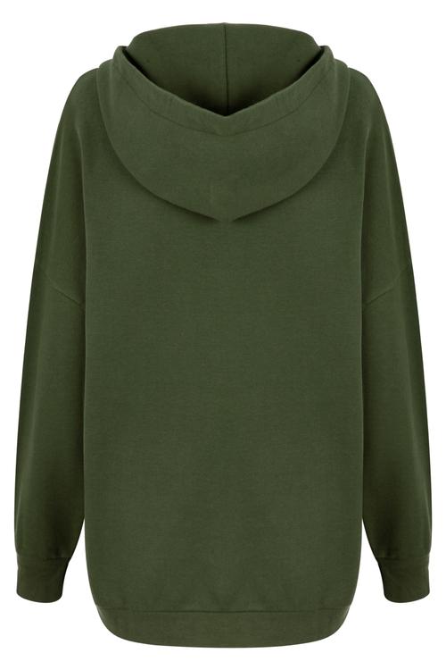  BASKILI KAPÜŞONLU ÖRME SWEATSHIRT