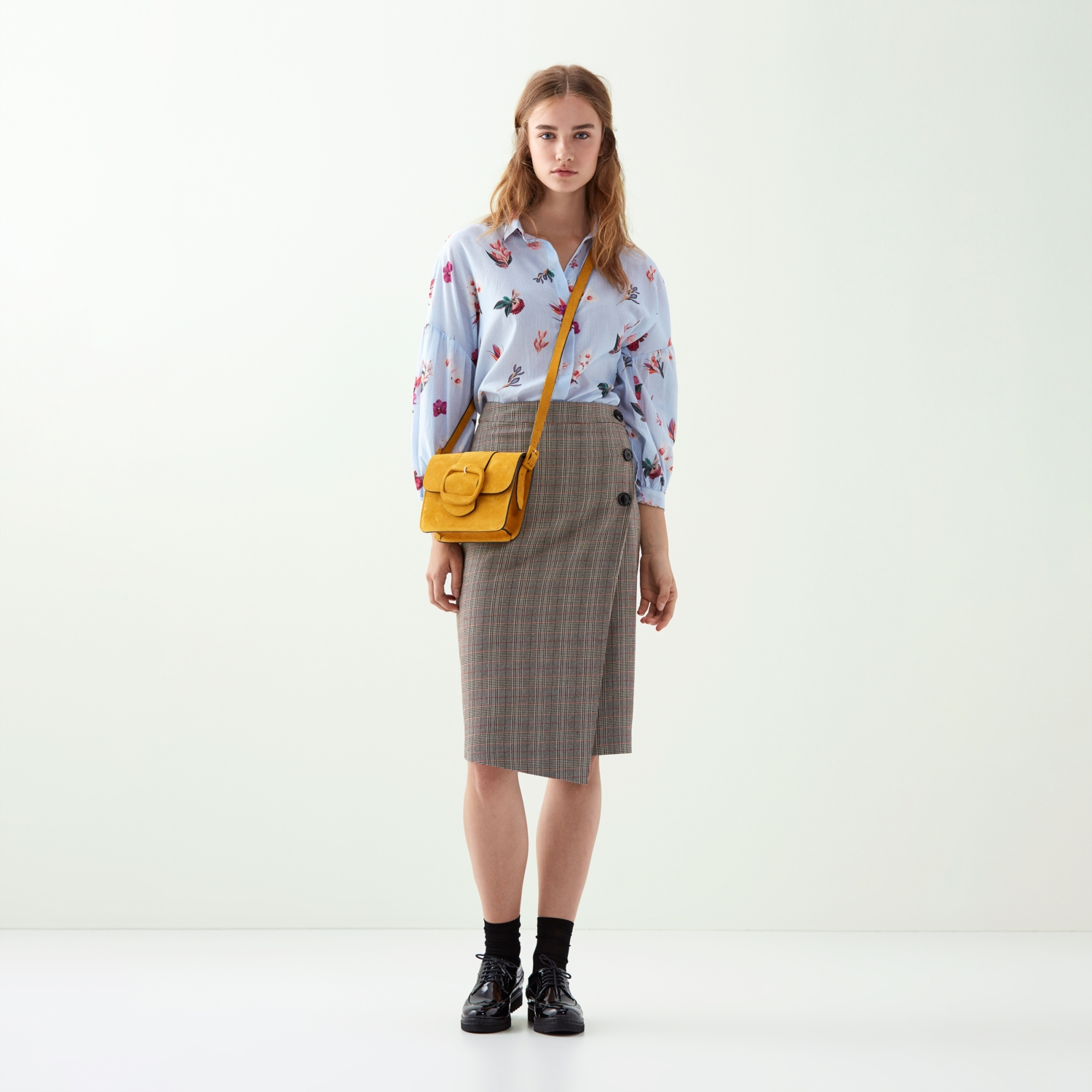 EKOSE DESENLİ MİDİ BOY PAMUKLU ETEK