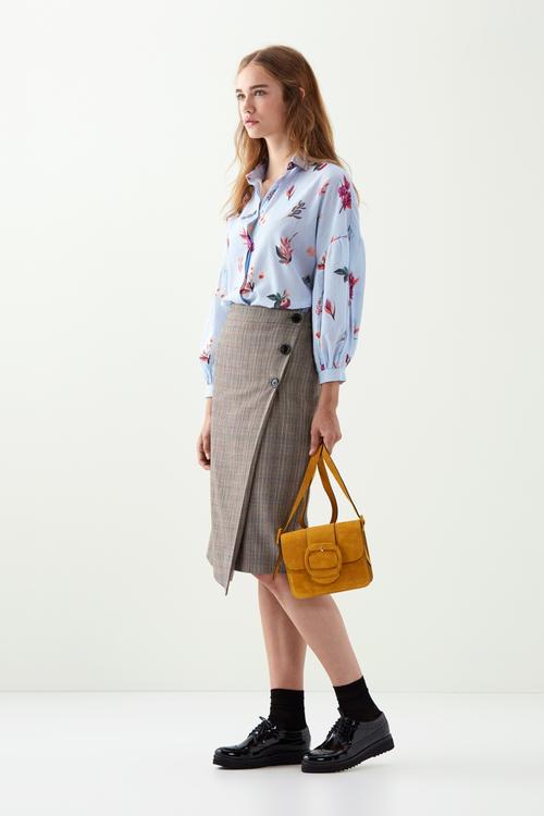  EKOSE DESENLİ MİDİ BOY PAMUKLU ETEK