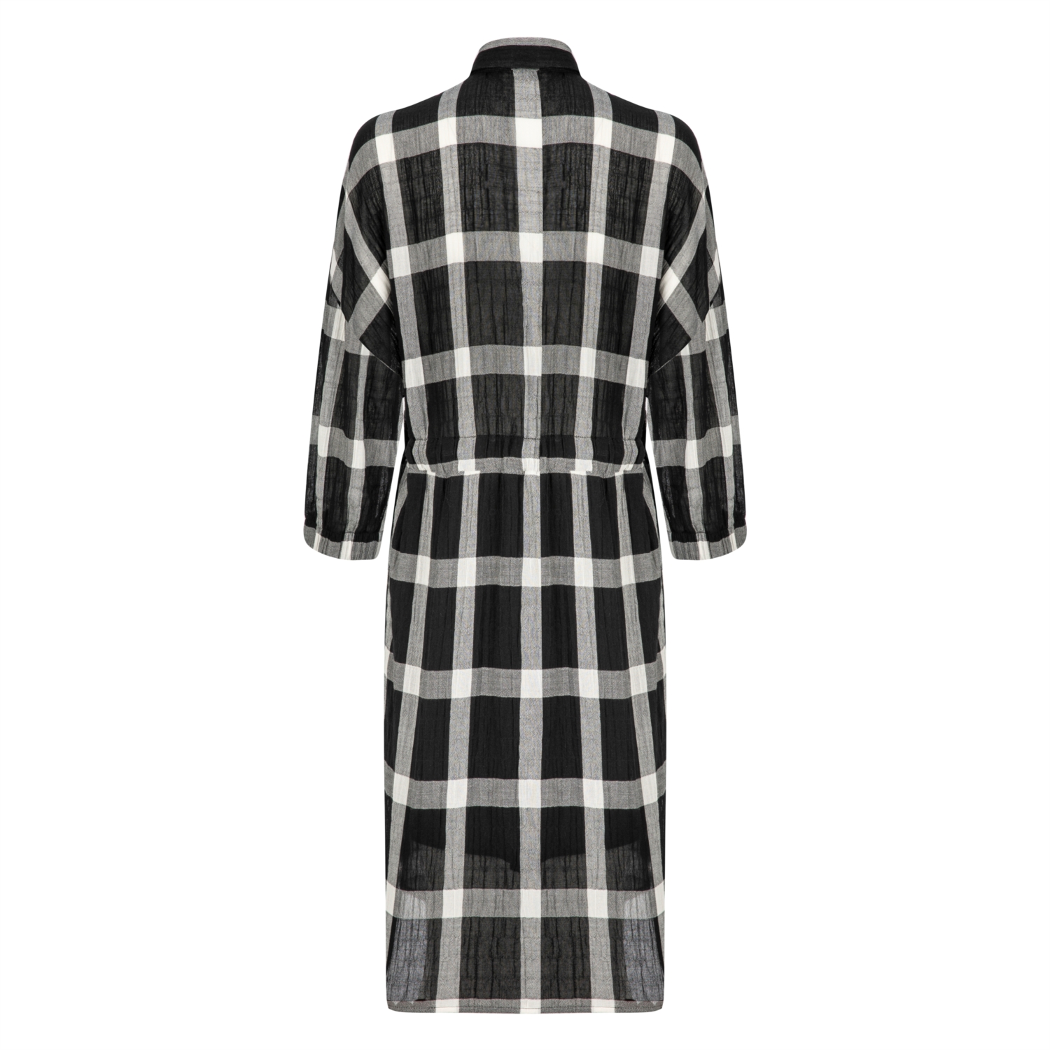 EKOSE DESENLİ MİDİ BOY GÖMLEK ELBİSE