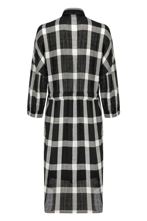  EKOSE DESENLİ MİDİ BOY GÖMLEK ELBİSE