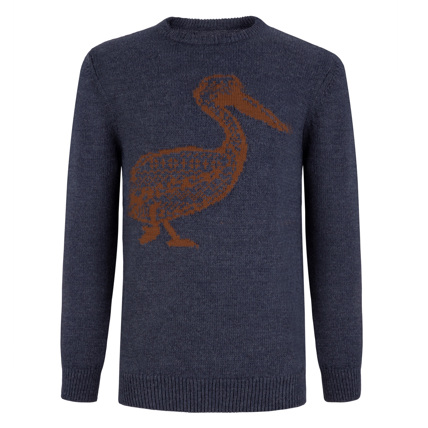 ÖRDEK İŞLEMELİ BİSİKLET YAKA KAZAK