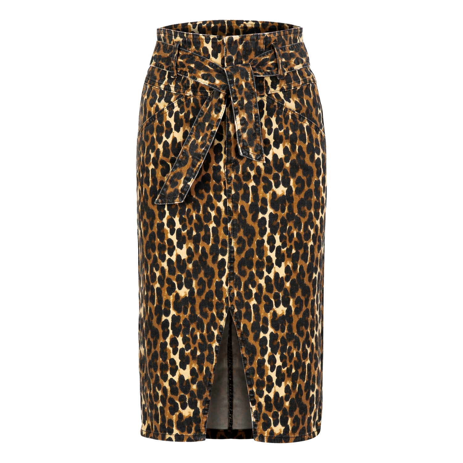 LEOPAR DESENLİ YIRTMAÇLI KALEM ETEK