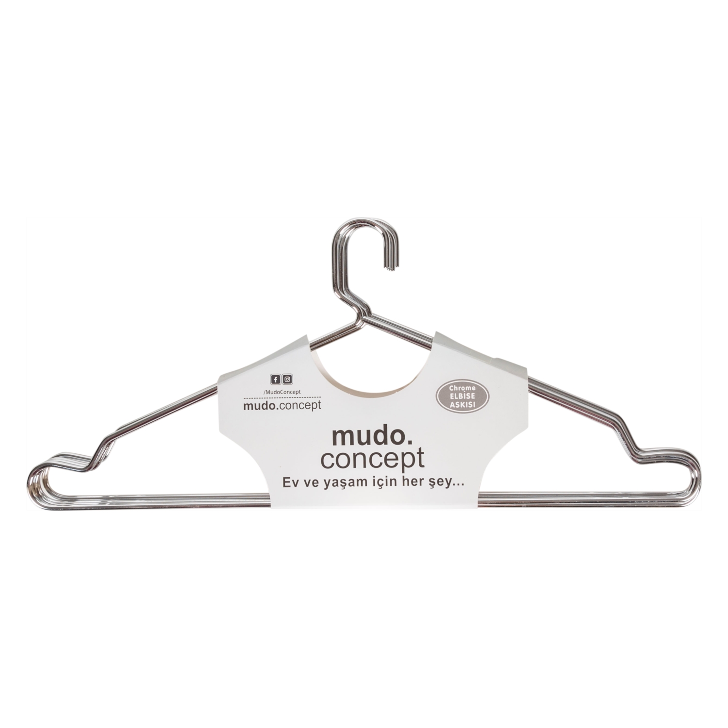 CHROME ELBİSE ASKISI 4'LÜ