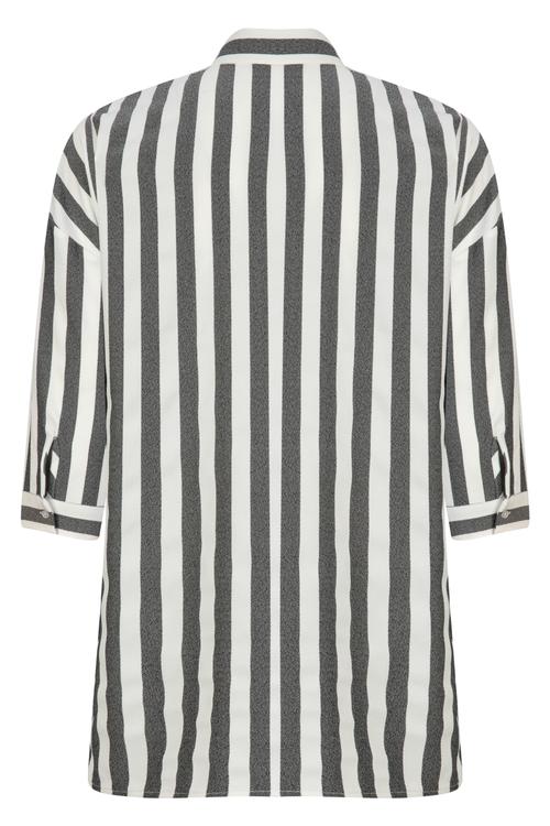  ÇİÇEK İŞLEMELİ ÇİZGİLİ CASUAL GÖMLEK