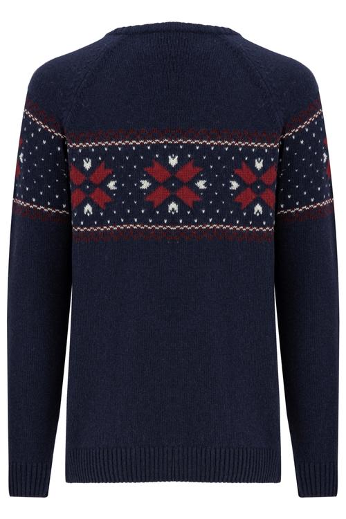  BİSİKLET YAKA İŞLEMELİ YÜN KAZAK