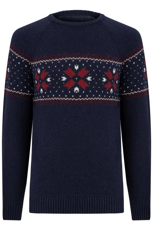  BİSİKLET YAKA İŞLEMELİ YÜN KAZAK