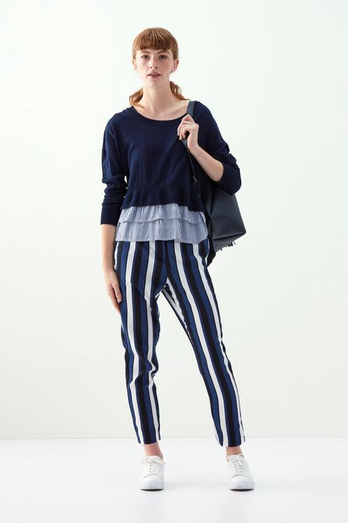  GÖMLEK DETAYLI BİSİKLET YAKA PAMUKLU KAZAK