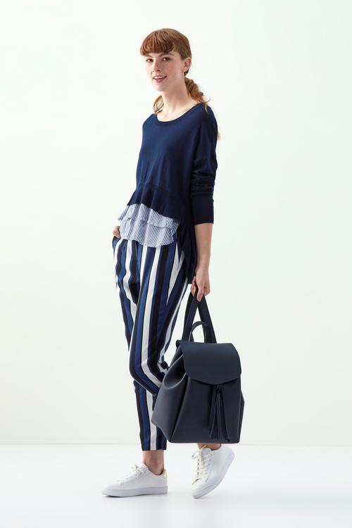  GÖMLEK DETAYLI BİSİKLET YAKA PAMUKLU KAZAK