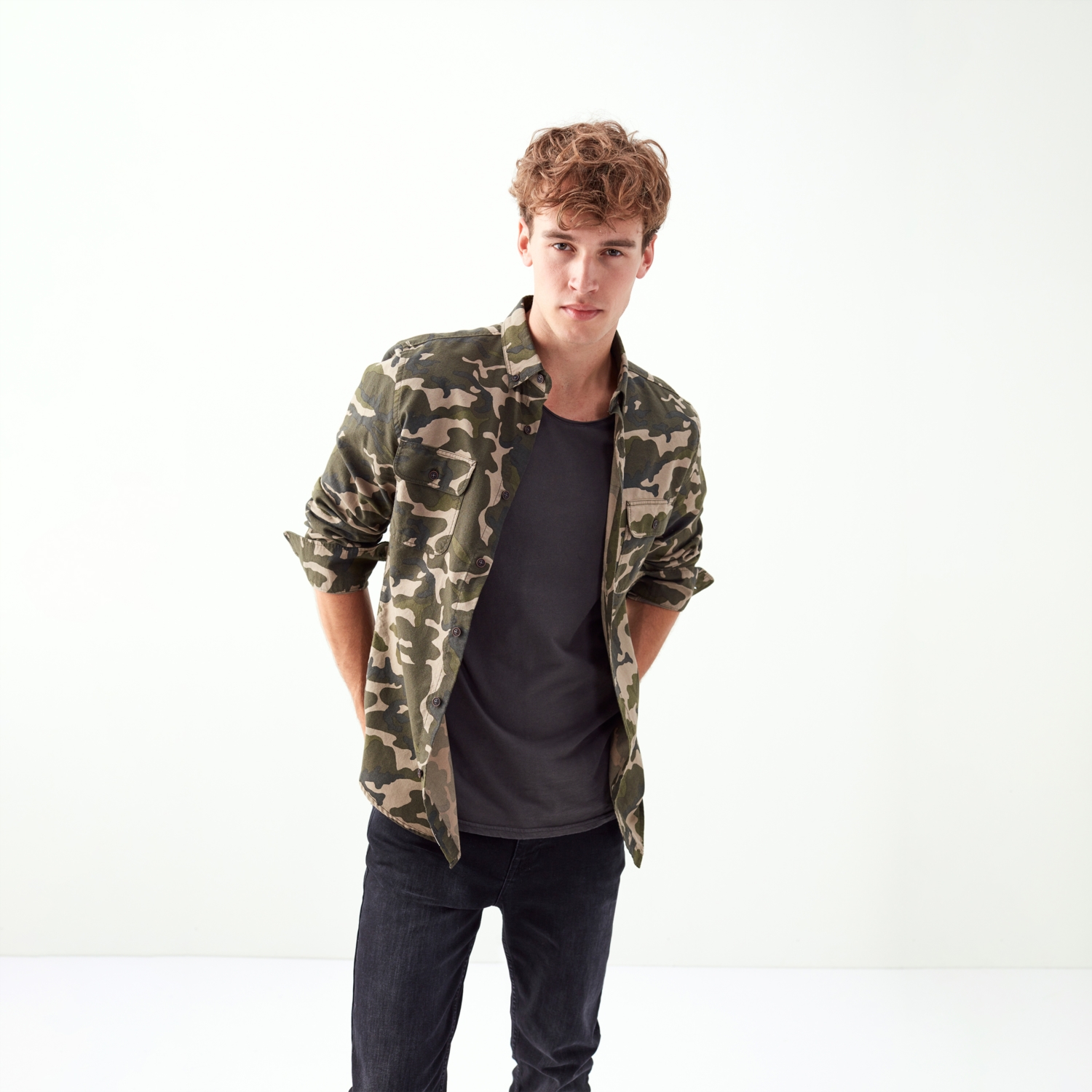 KAMUFLAJ DESENLİ REGULAR CASUAL GÖMLEK