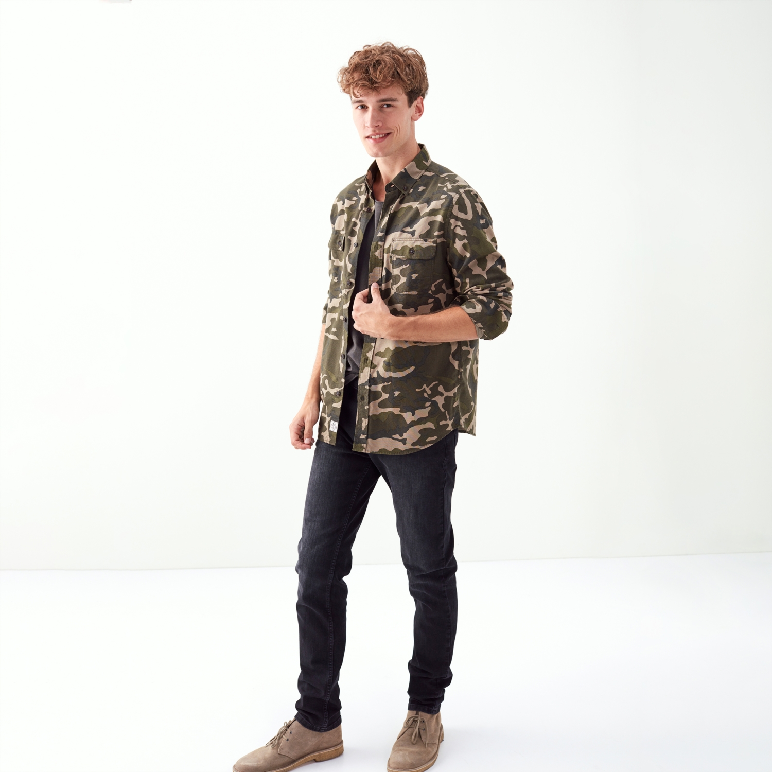 KAMUFLAJ DESENLİ REGULAR CASUAL GÖMLEK