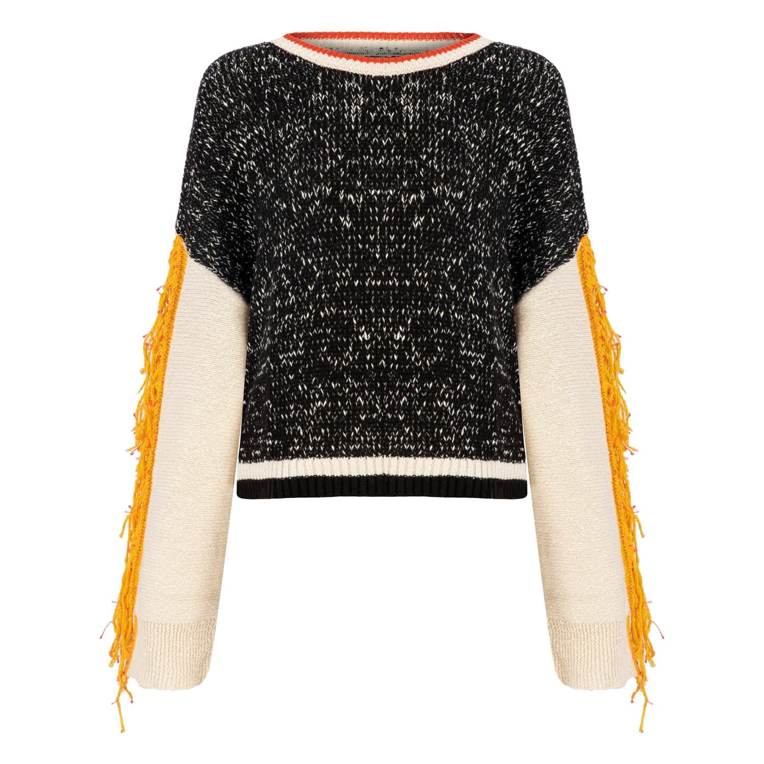 KOLLARI PÜSKÜLLÜ BİSİKLET YAKA TRİKO KAZAK