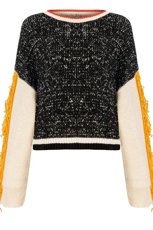  KOLLARI PÜSKÜLLÜ BİSİKLET YAKA TRİKO KAZAK