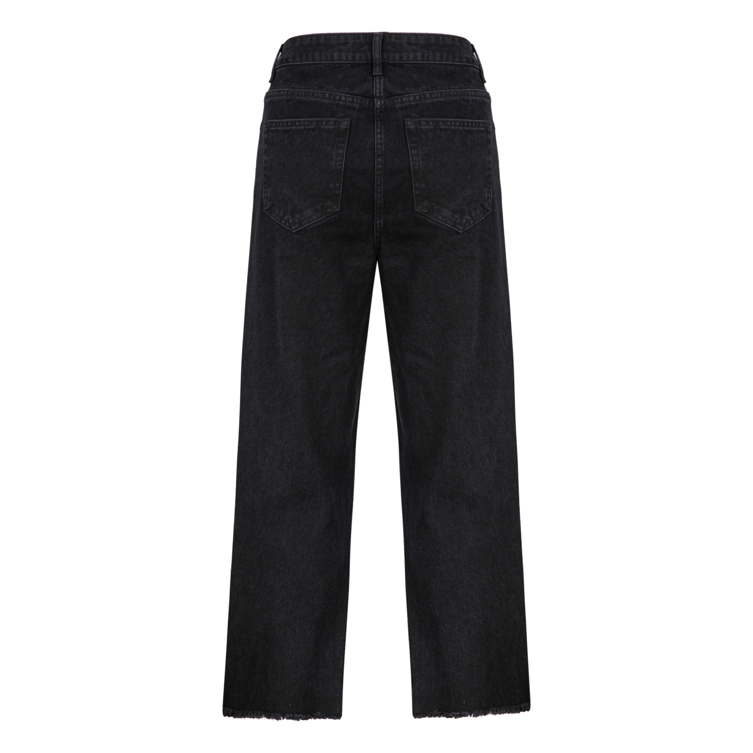 SIYAH YÜKSEK BEL CROP FLARE JEAN PANTOLON