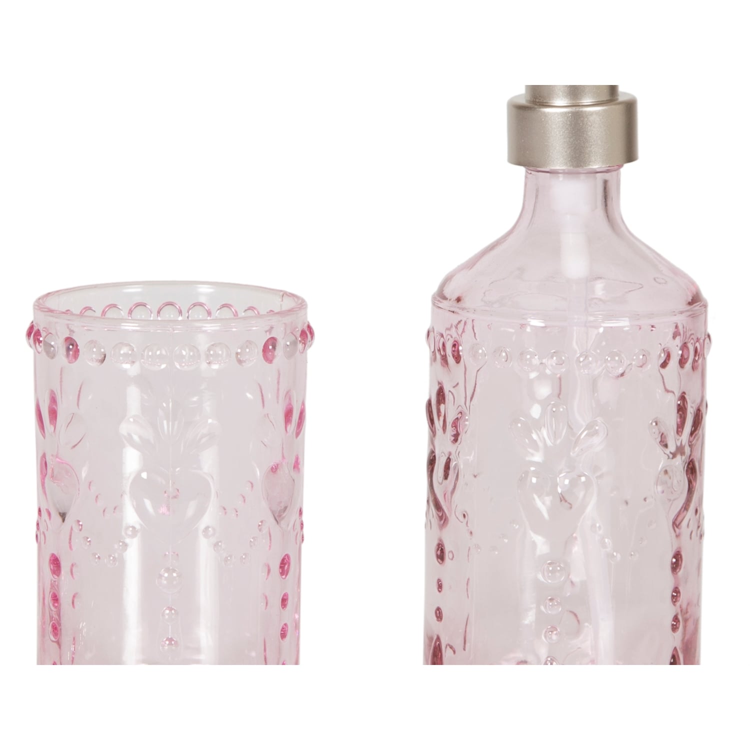 LUCENT 3'LÜ CAM BANYO SETİ PEMBE