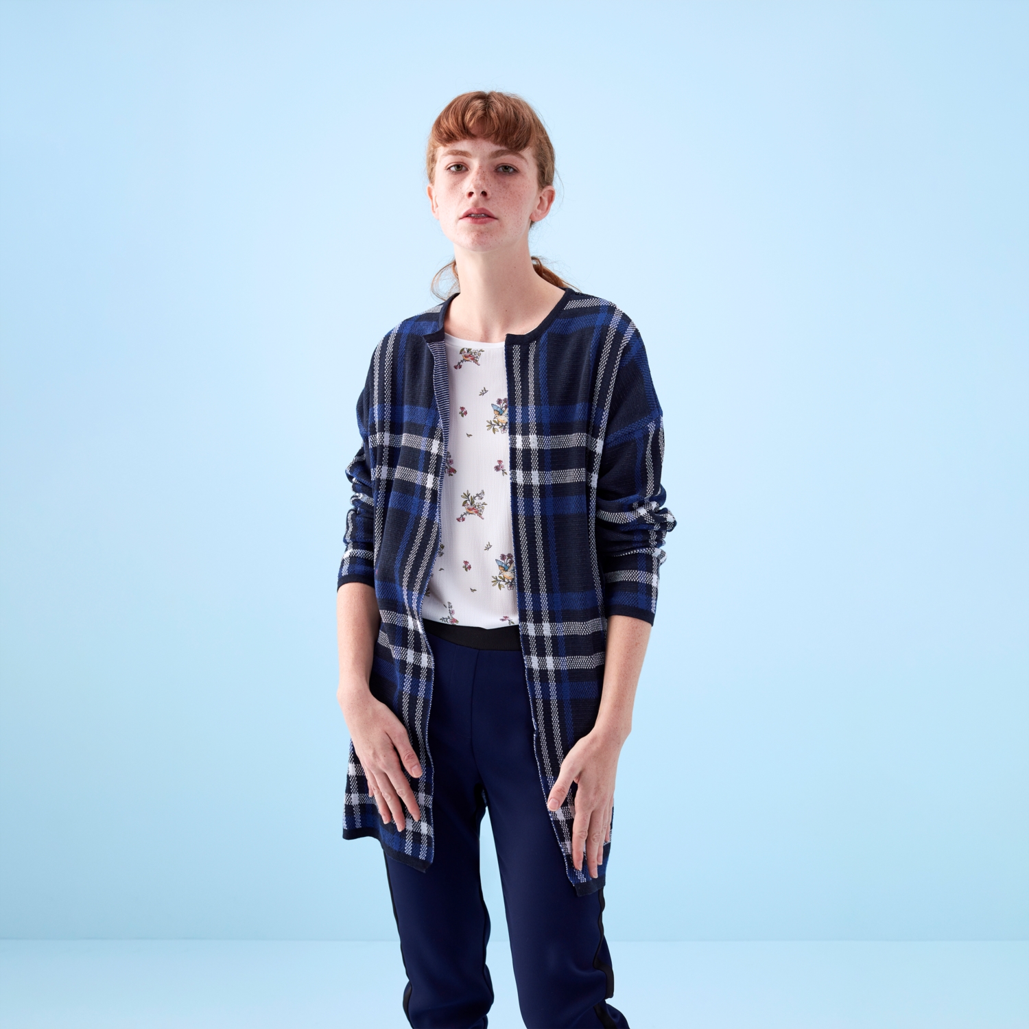 ÇİZGİLİ AÇIK YAKA UZUN HIRKA