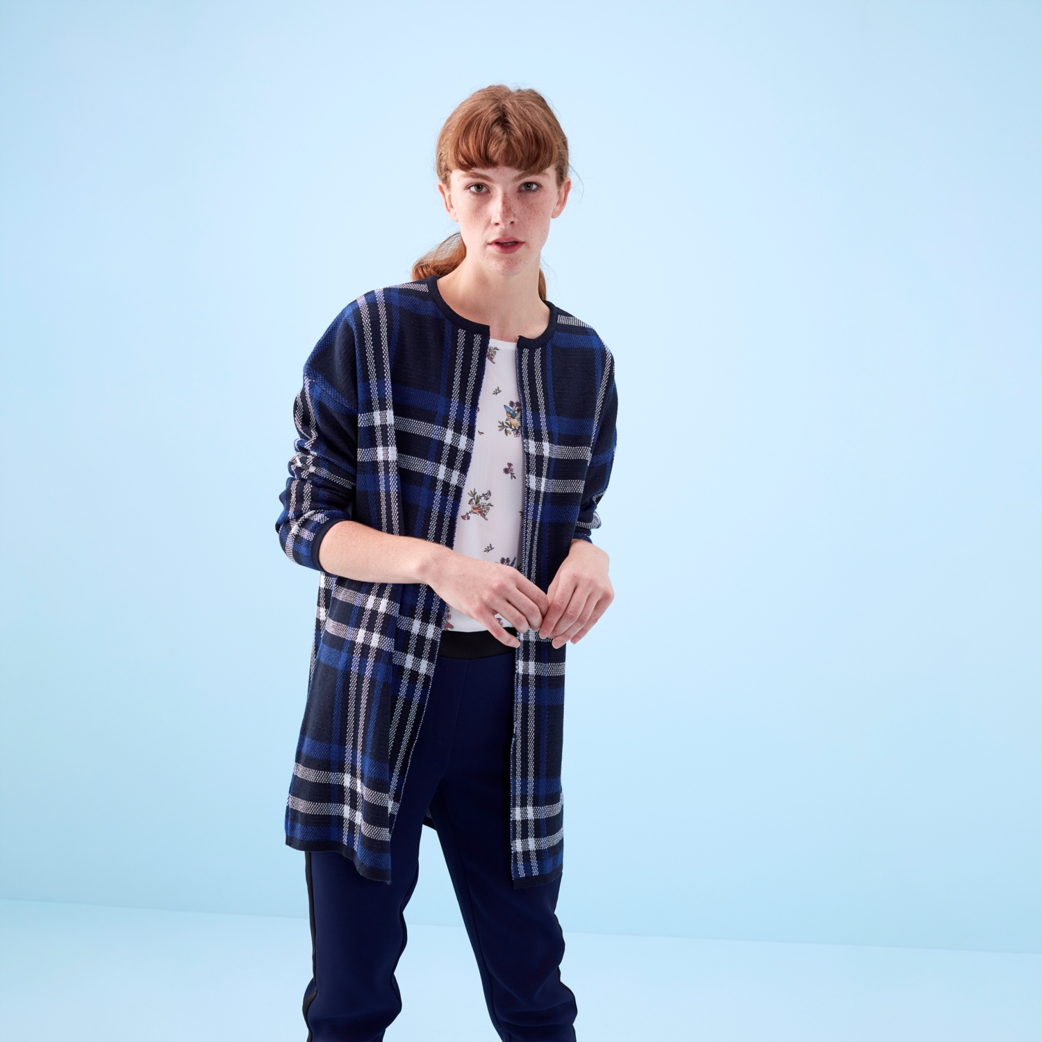 ÇİZGİLİ AÇIK YAKA UZUN HIRKA