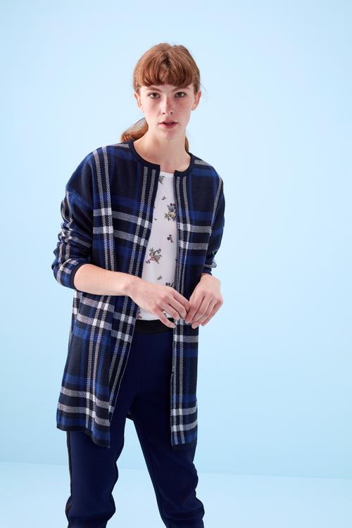  ÇİZGİLİ AÇIK YAKA UZUN HIRKA