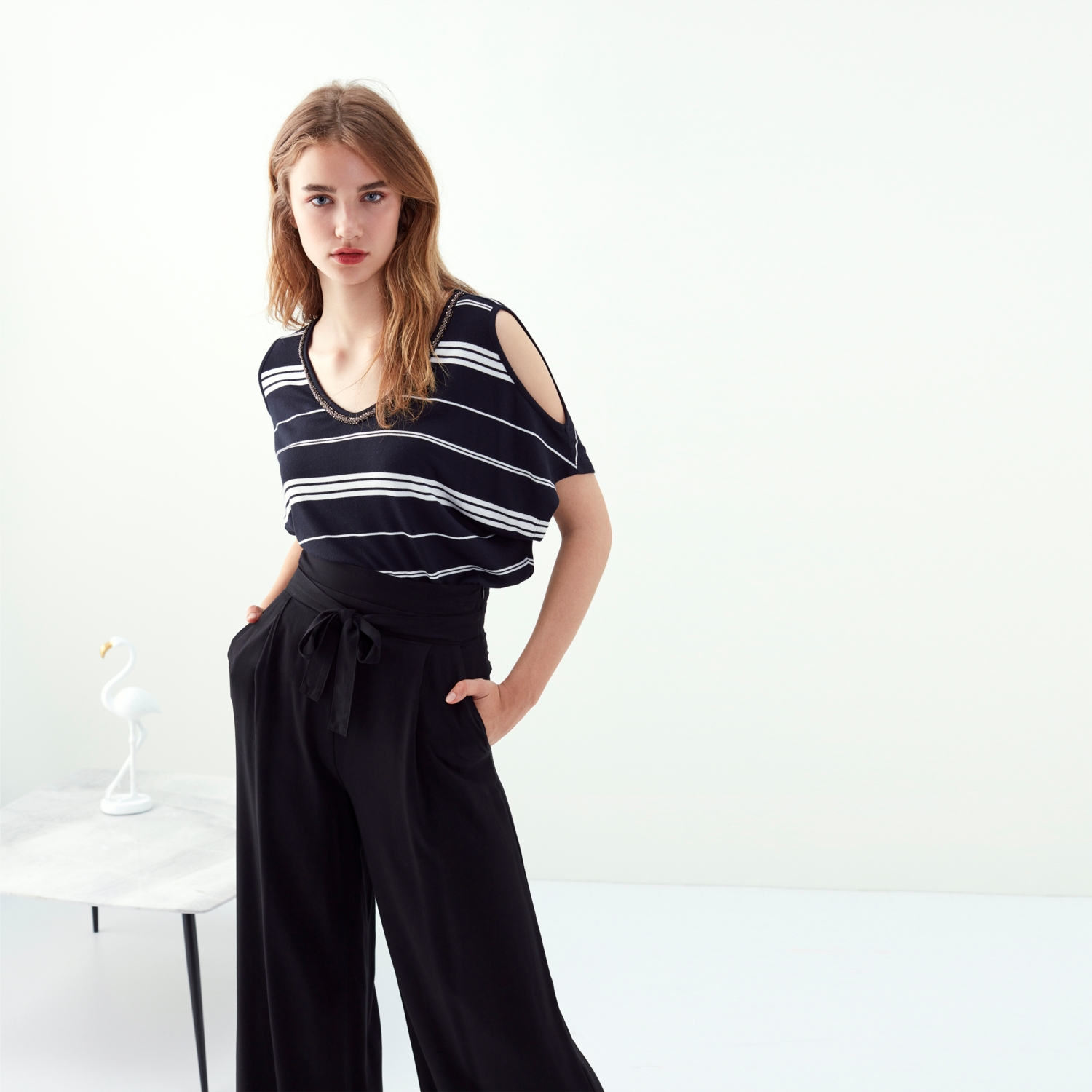 BEL BAĞLAMALI RELAX DOKUMA PANTOLON