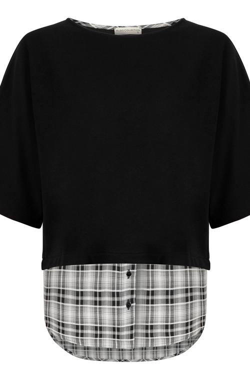  GÖMLEK DETAYLI BİSİKLET YAKA SWEATSHİRT