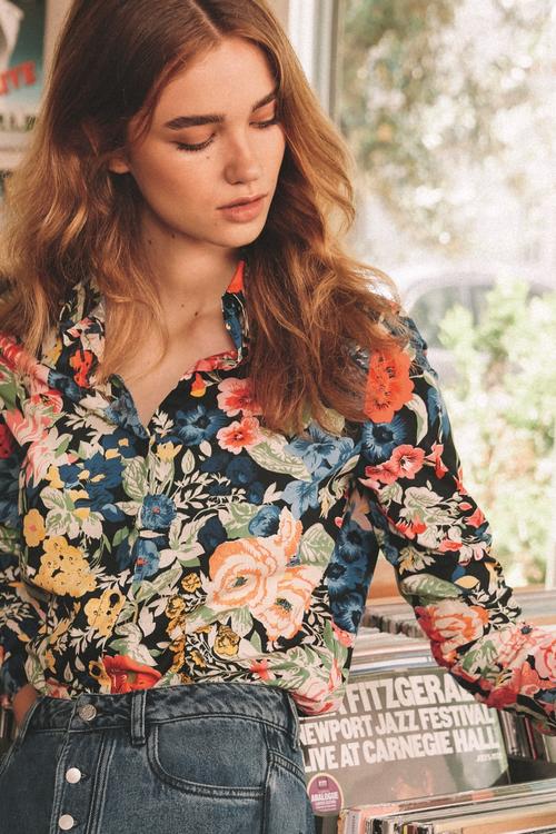  ÇİÇEK DESENLİ REGULAR GÖMLEK