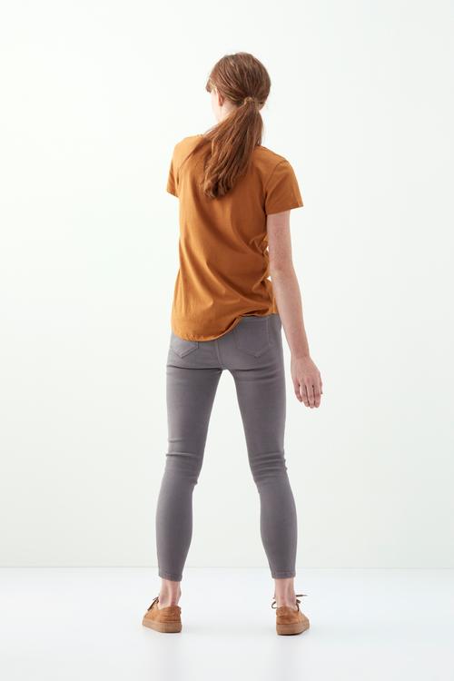  ÇİZGİ DETAYLI BİSİKLET YAKA KISA KOL T-SHİRT