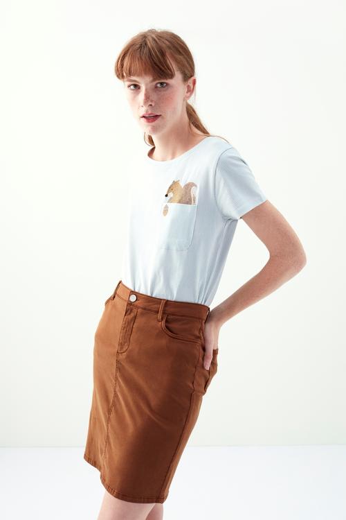  SİNCAP BASKILI BİSİKLET YAKA KISA KOL T-SHİRT