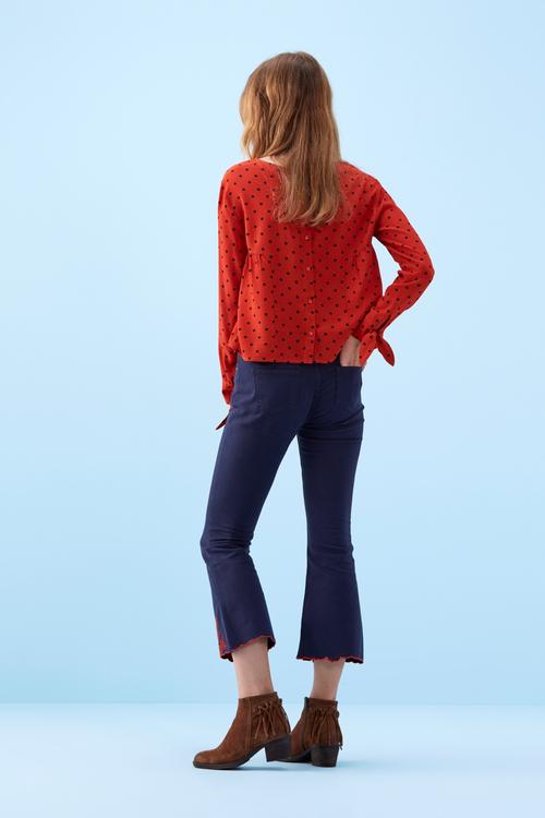  PAÇA İŞLEMELİ CROPPED JEAN PANTOLON