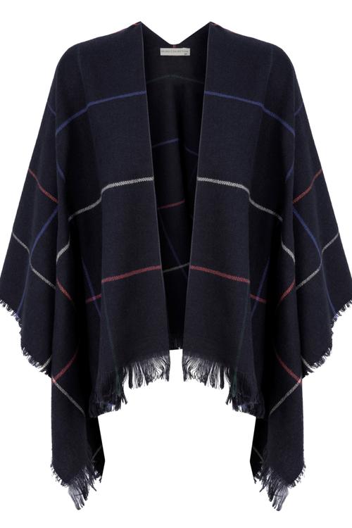  ÇİZGİ DESENLİ PÜSKÜLLÜ PANÇO