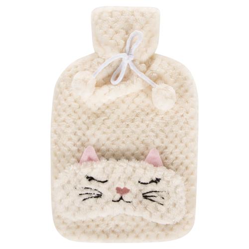  PELUŞ SICAK SU TORBASI VE KEDILI GOZ MASKESI SETI