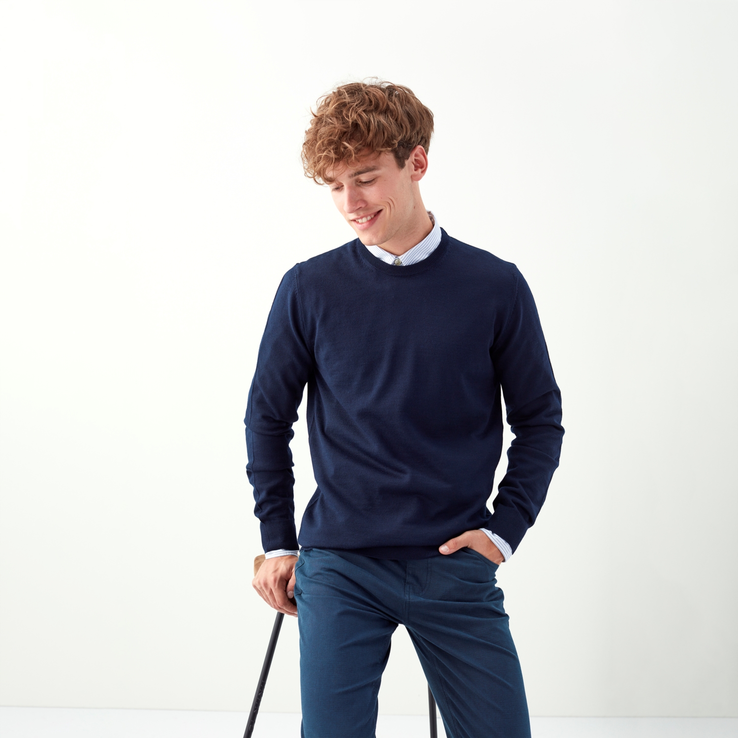 BİSİKLET YAKA YÜNLÜ KAZAK