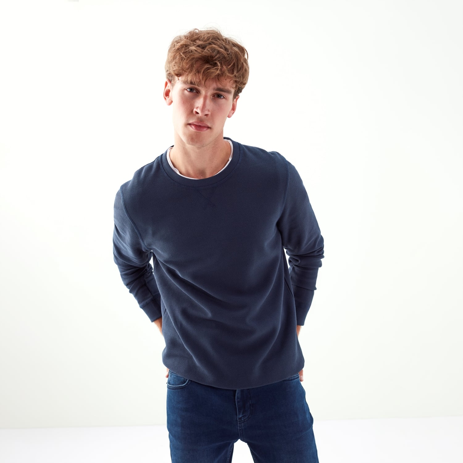 BİSİKLET YAKA PAMUKLU SWEATSHİRT