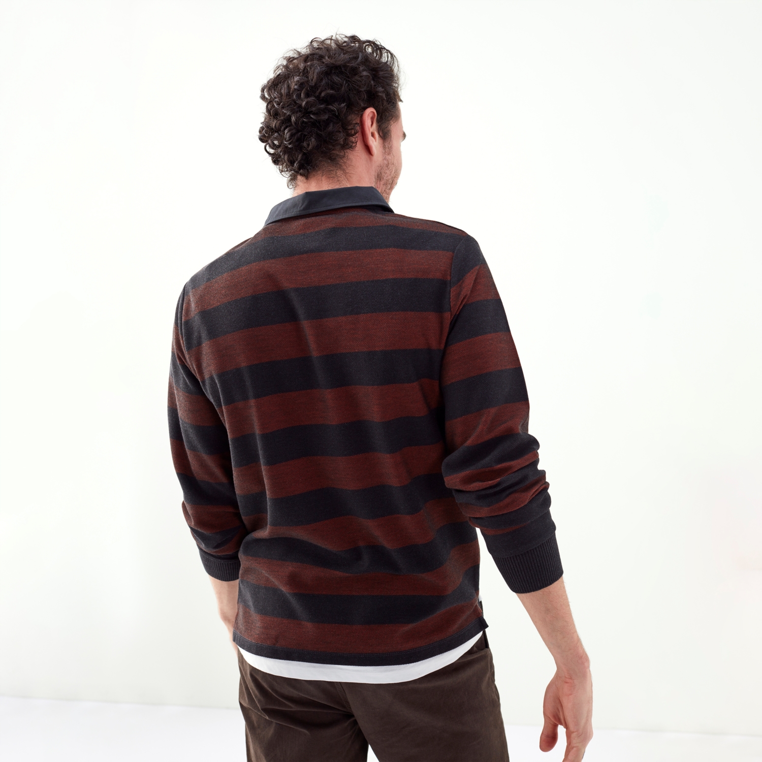 ÇİZGİLİ POLO YAKA UZUN KOL T-SHİRT