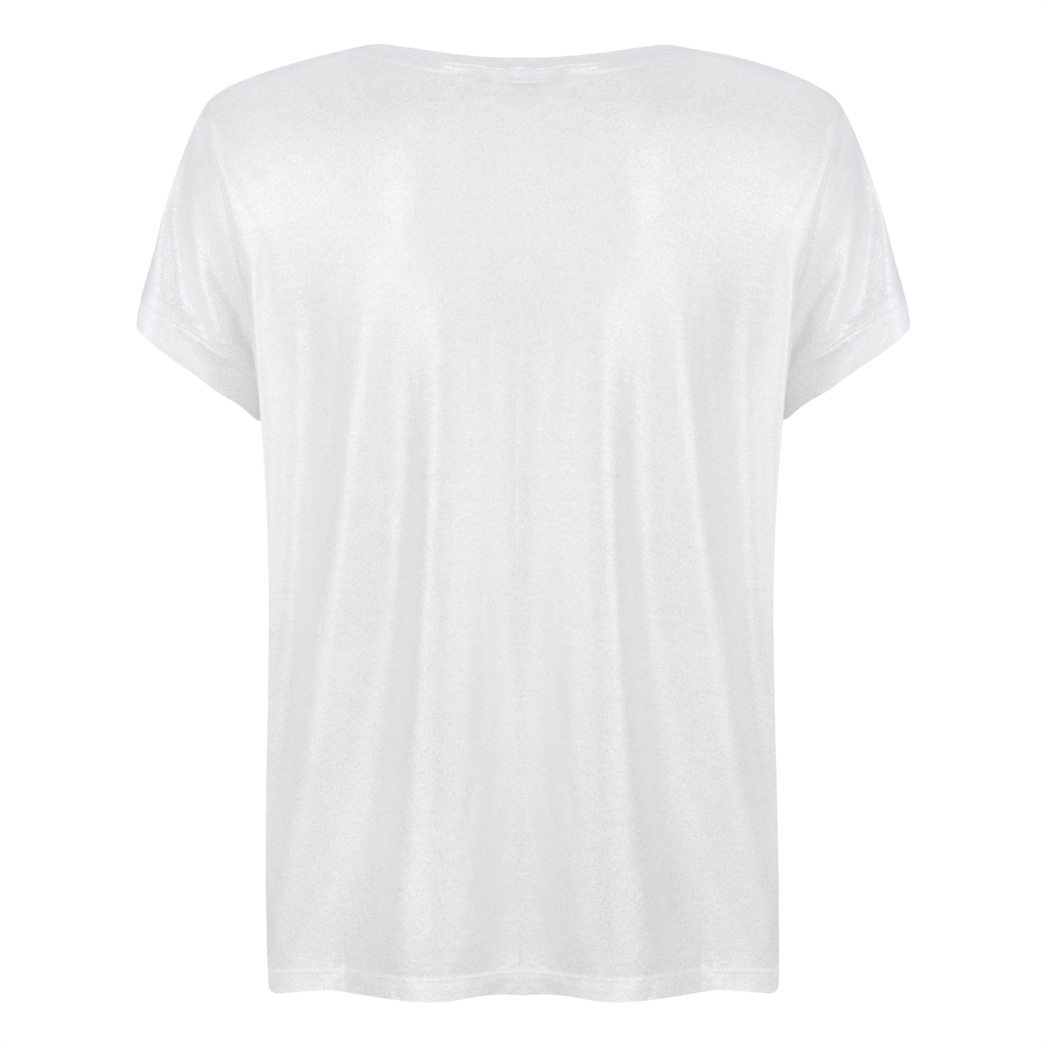 PARLAK DESENLİ V YAKA KISA KOL T-SHIRT