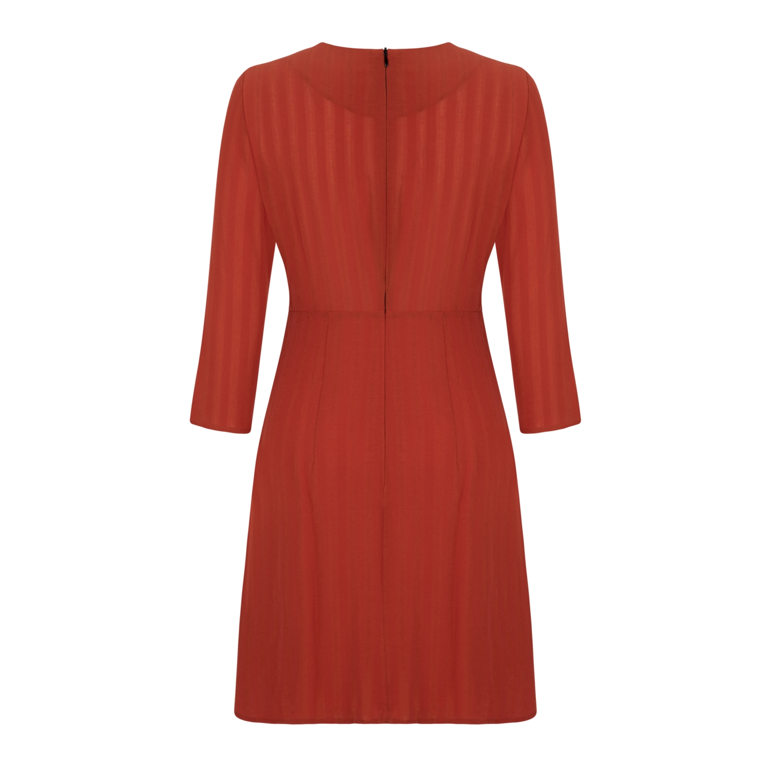 ÇİZGİLİ VİSKOZ MİDİ BOY ELBİSE